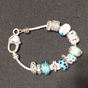 Brighton Rope Cable Charm Bracelet w/ 12 charms